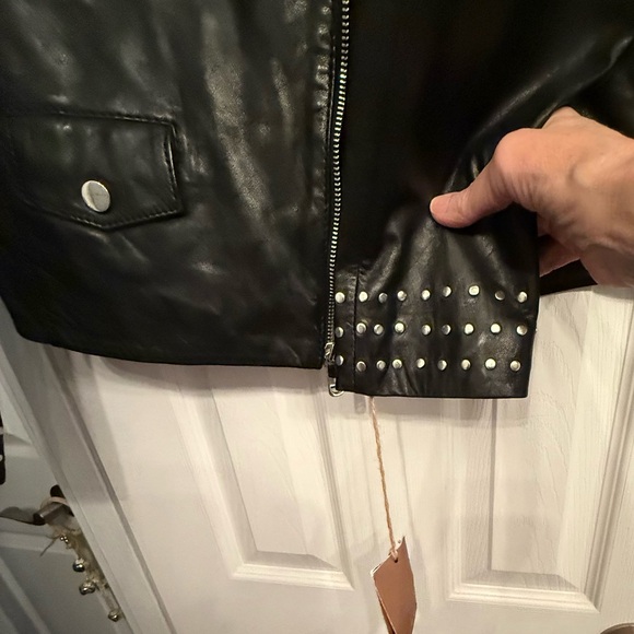 Wilsons Leather Black Studded Jacket - Picture 3 of 12